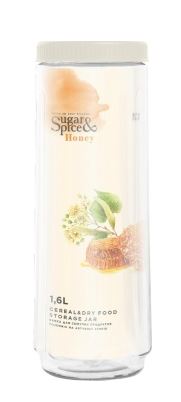 Банка для сыпучих продуктов Sugar&Spice Honey 1,6л белый зефир